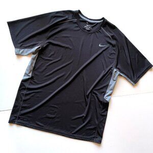 Nike Dri Fit Athletic T-Shirt Short Sleeves Size XL Black & Gray